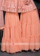 Girls Peach Color Gharara Suit